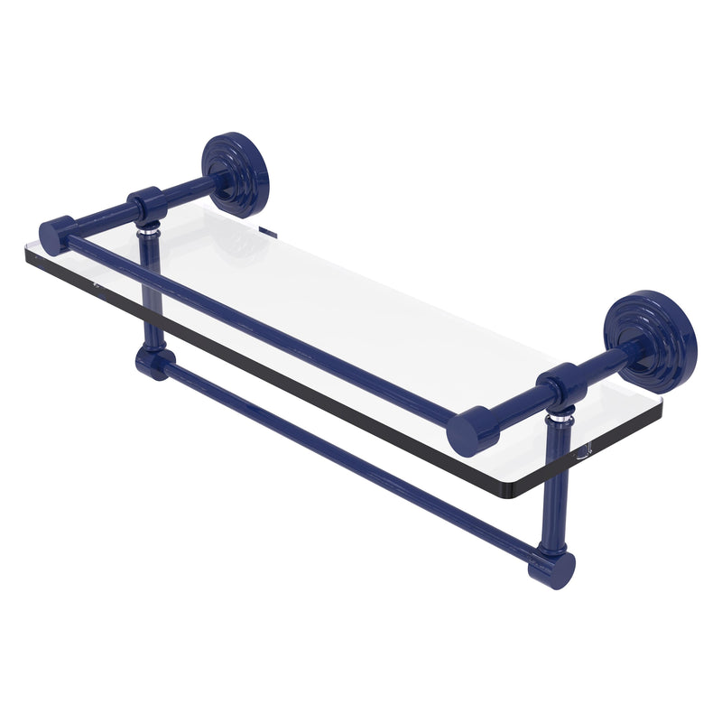 Waverly Place Collection Gallery Rail Glass Shelf with Towel Bar