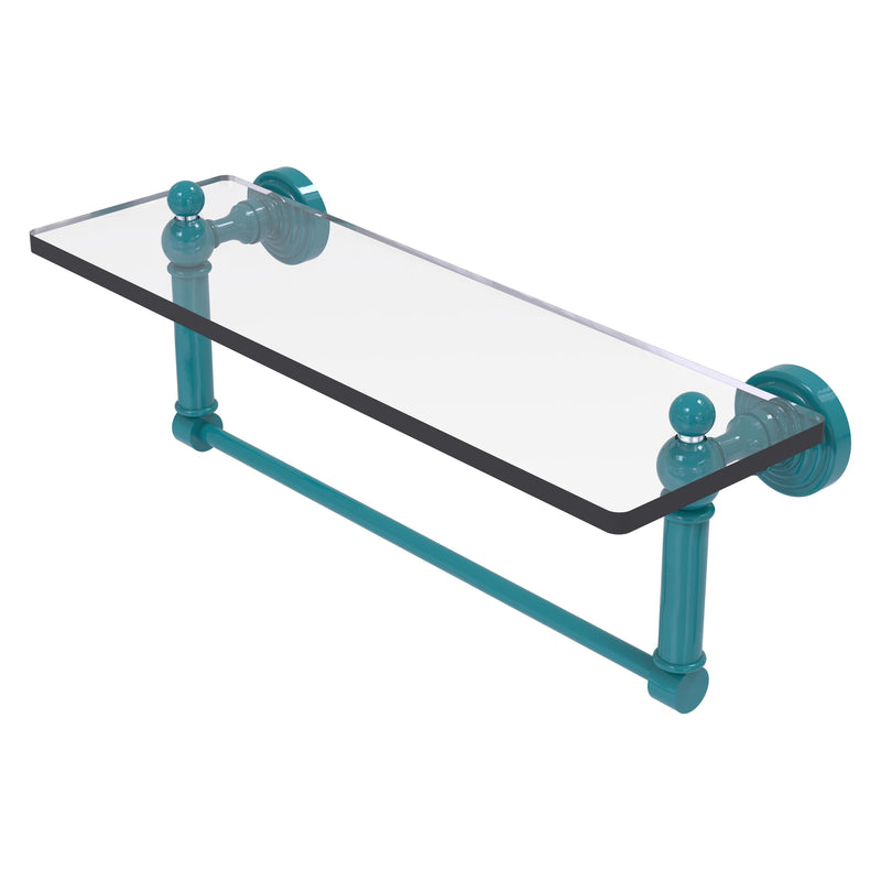 Waverly Place Collection Glass Vanity Shelf  with Integrated Towel Bar