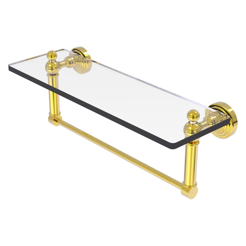 Waverly Place Collection Glass Vanity Shelf  with Integrated Towel Bar