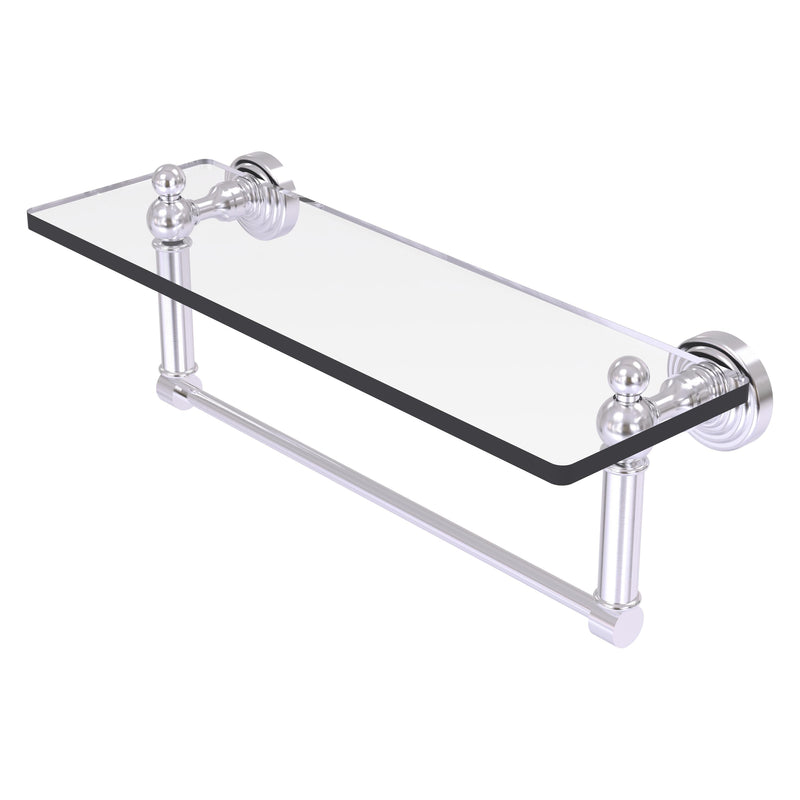 Waverly Place Collection Glass Vanity Shelf  with Integrated Towel Bar