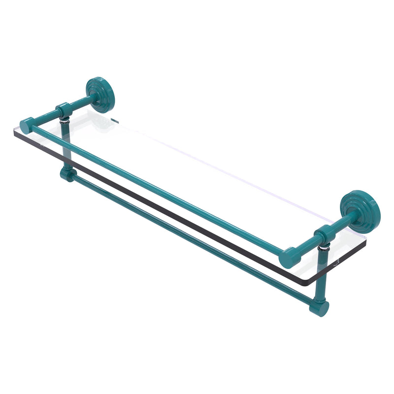 Waverly Place Collection Gallery Rail Glass Shelf with Towel Bar