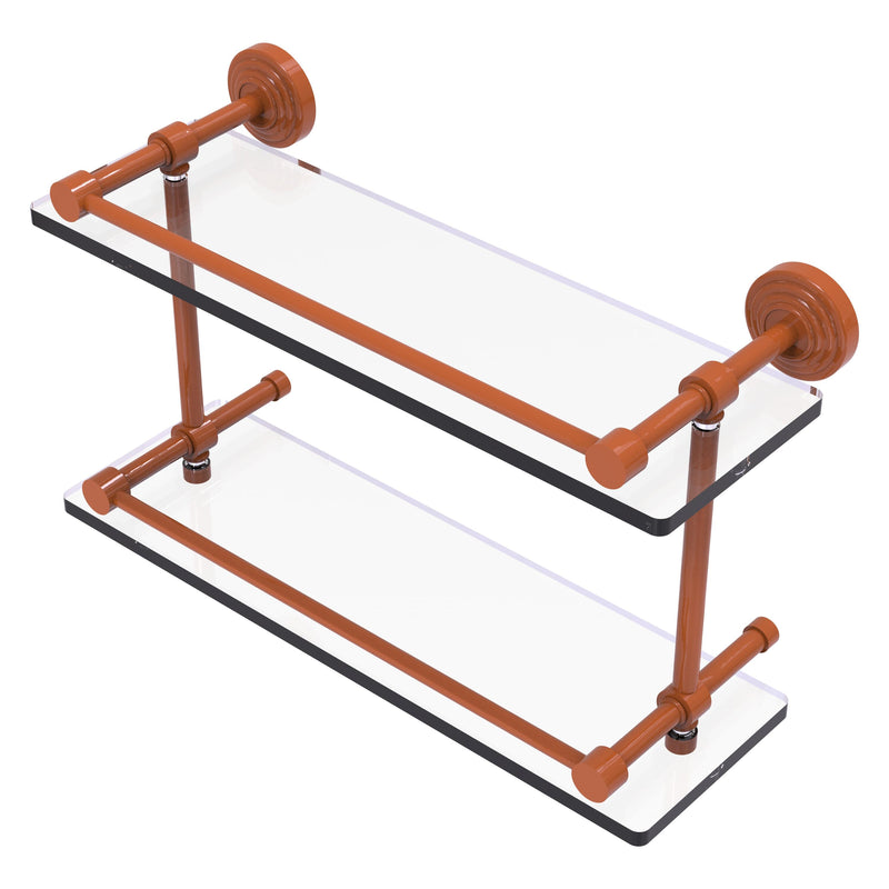 Waverly Place Collection Double Glass Shelf with Gallery Rail