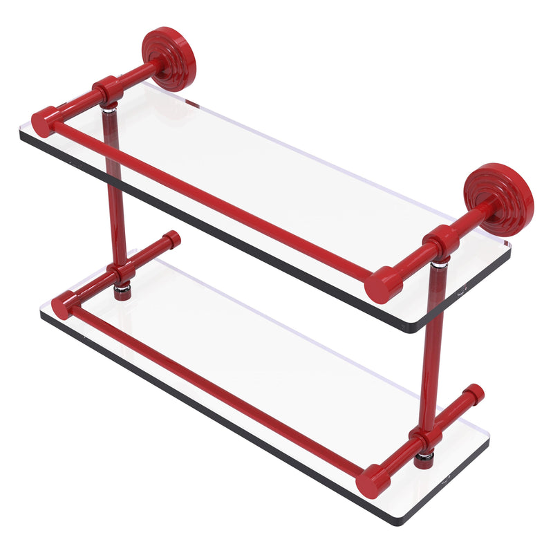 Waverly Place Collection Double Glass Shelf with Gallery Rail