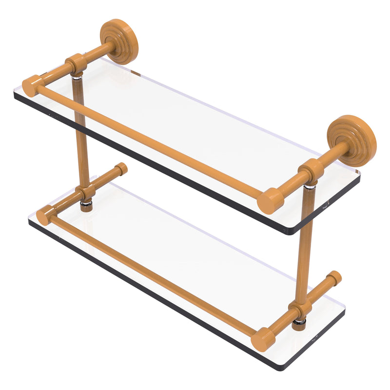 Waverly Place Collection Double Glass Shelf with Gallery Rail