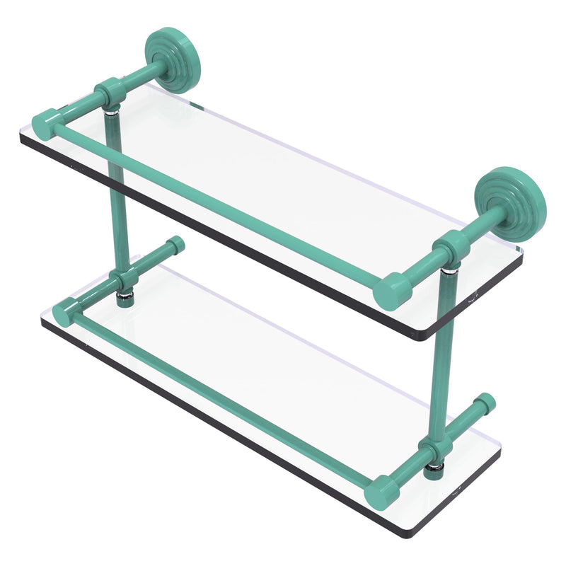 Waverly Place Collection Double Glass Shelf with Gallery Rail