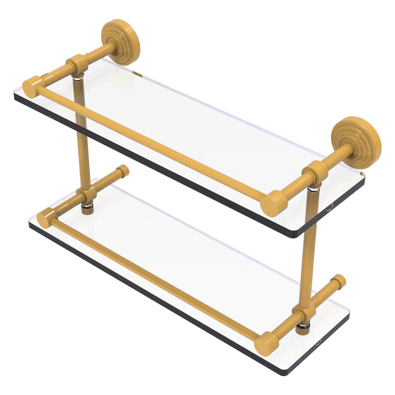 Waverly Place Collection Double Glass Shelf with Gallery Rail