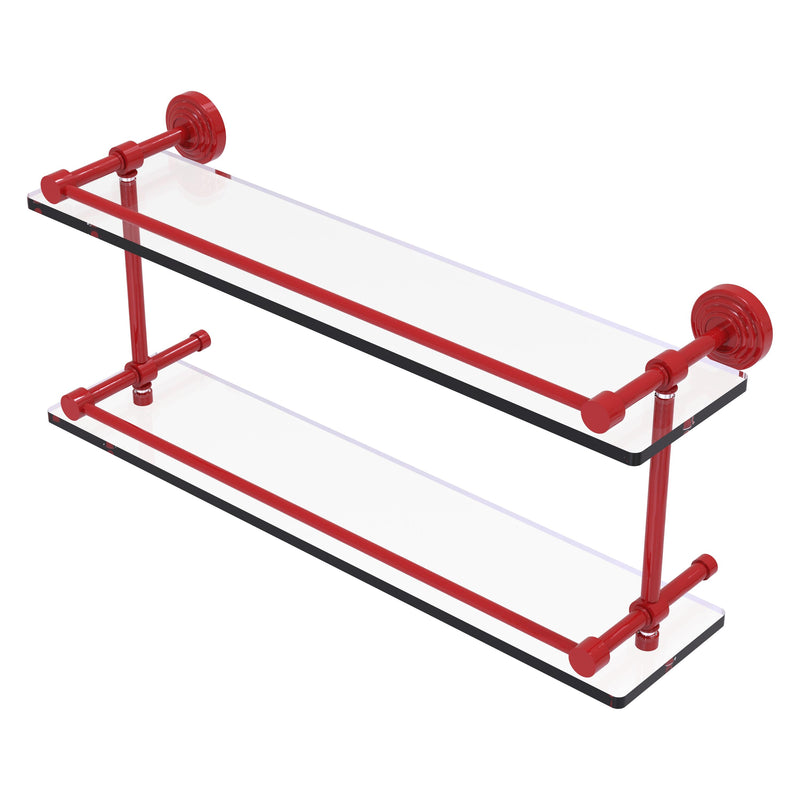 Waverly Place Collection Double Glass Shelf with Gallery Rail