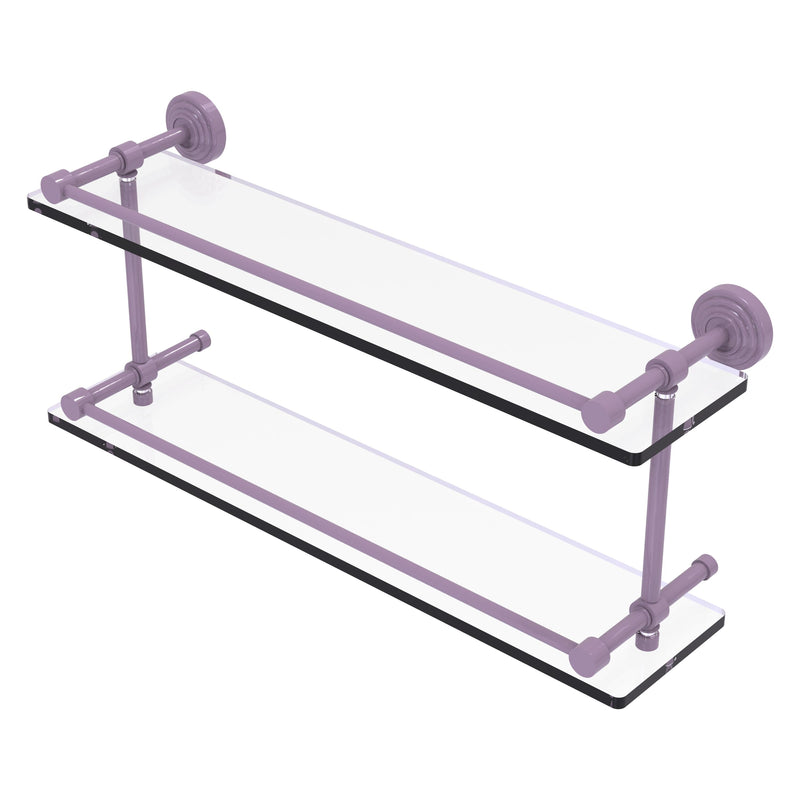 Waverly Place Collection Double Glass Shelf with Gallery Rail