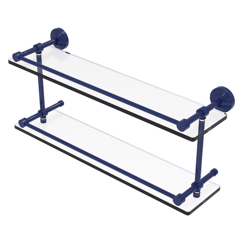 Waverly Place Collection Double Glass Shelf with Gallery Rail