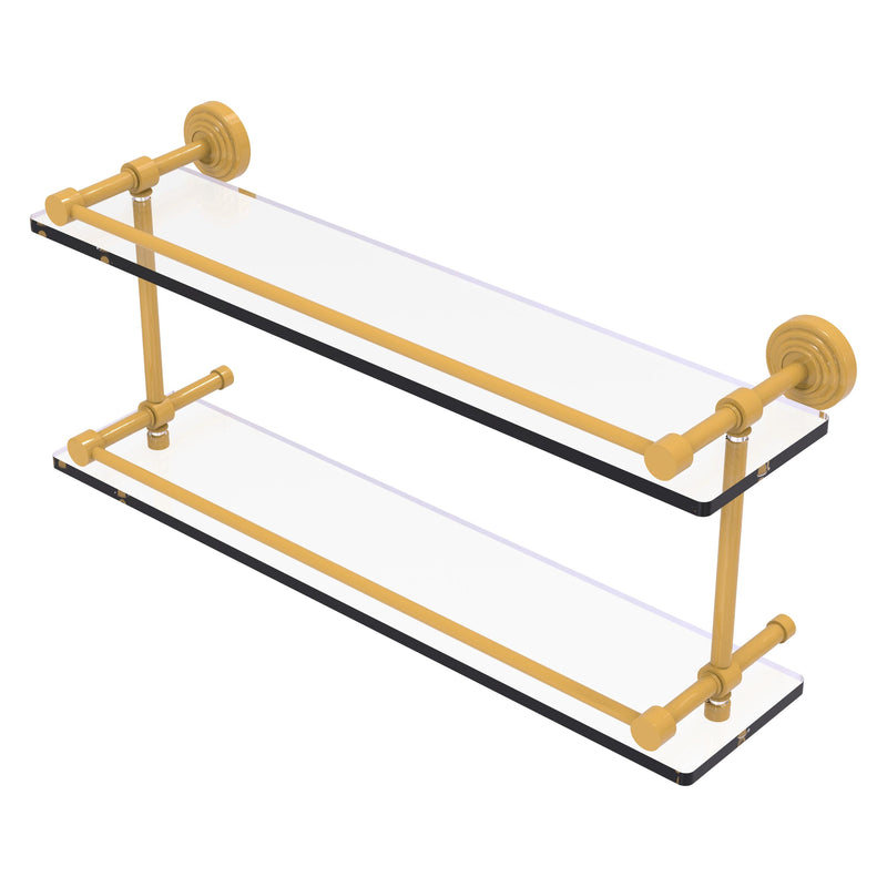 Waverly Place Collection Double Glass Shelf with Gallery Rail