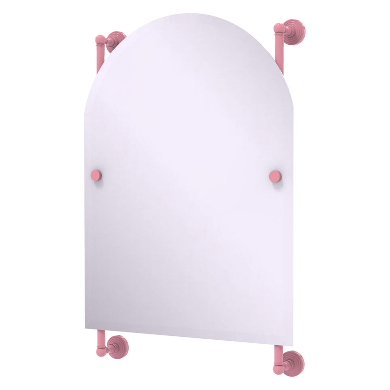 Waverly Place Collection Arched Top Frameless Rail Mounted Mirror