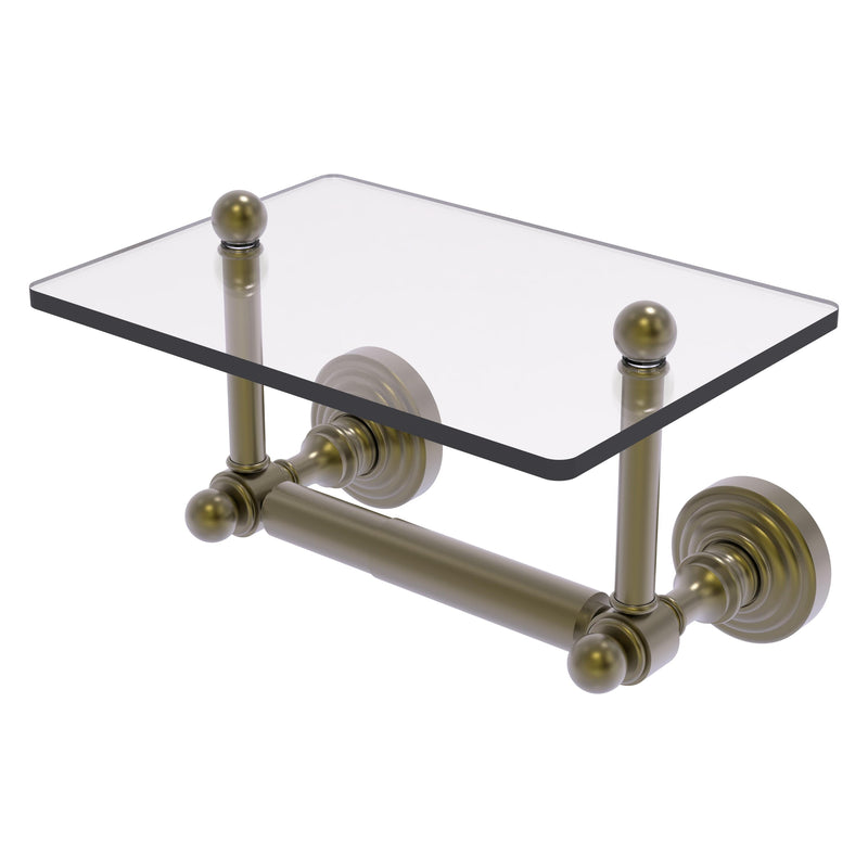 Waverly Place Collection Two Post Toilet Tissue Holder with Glass Shelf