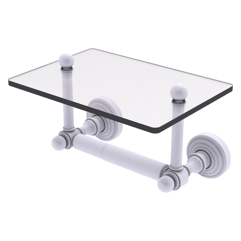 Waverly Place Collection Two Post Toilet Tissue Holder with Glass Shelf