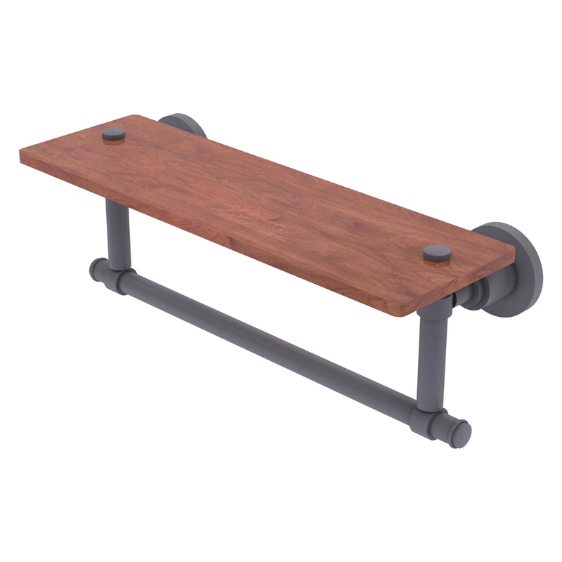 Washington Square Collection Solid IPE Ironwood Shelf with Integrated Towel Bar