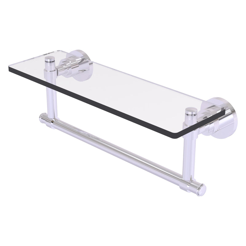 Washington Square Collection Glass Vanity Shelf  with Integrated Towel Bar