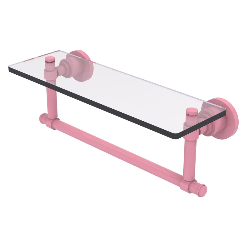 Washington Square Collection Glass Vanity Shelf  with Integrated Towel Bar