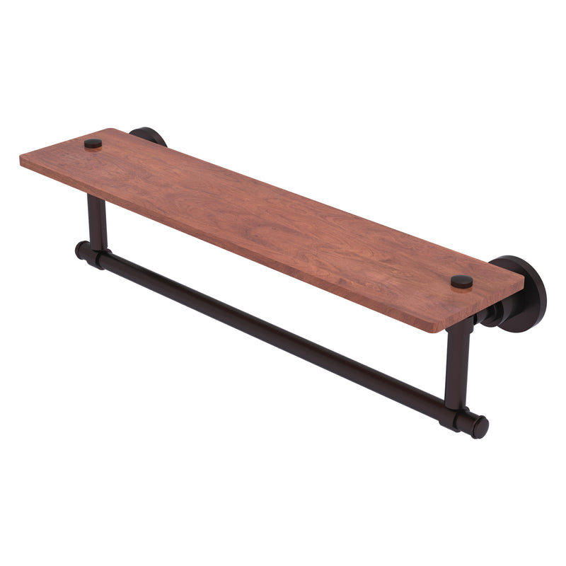 Washington Square Collection Solid IPE Ironwood Shelf with Integrated Towel Bar