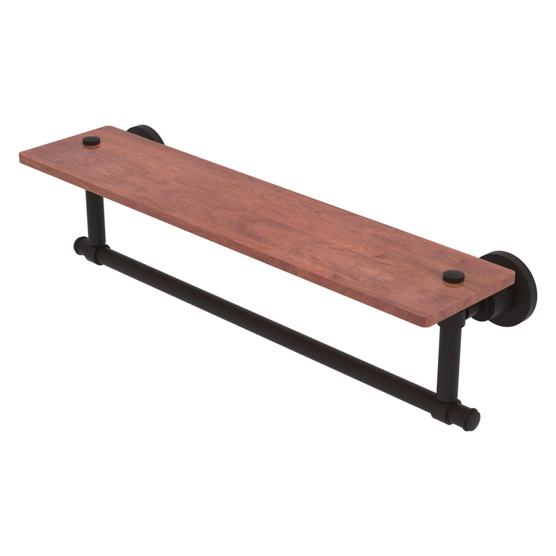 Washington Square Collection Solid IPE Ironwood Shelf with Integrated Towel Bar