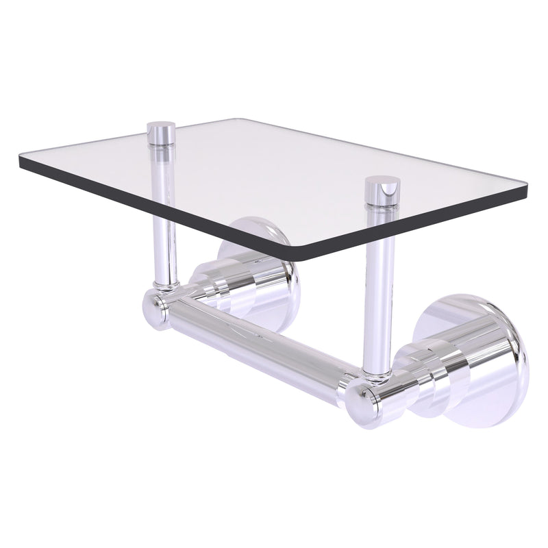 Washington Square Collection Two Post Toilet Tissue Holder with Glass Shelf