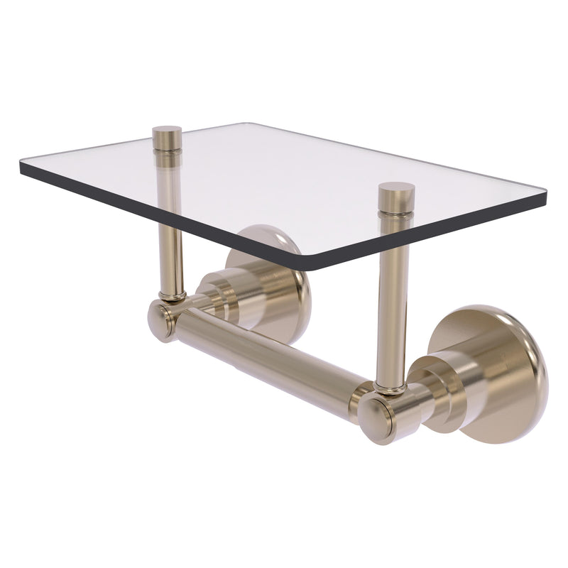 Washington Square Collection Two Post Toilet Tissue Holder with Glass Shelf