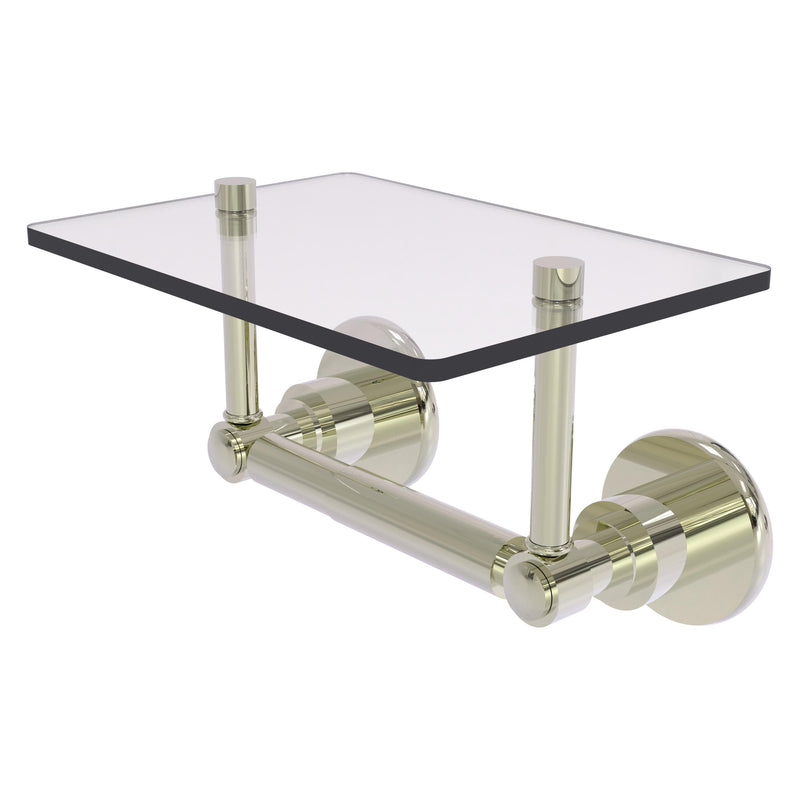 Washington Square Collection Two Post Toilet Tissue Holder with Glass Shelf