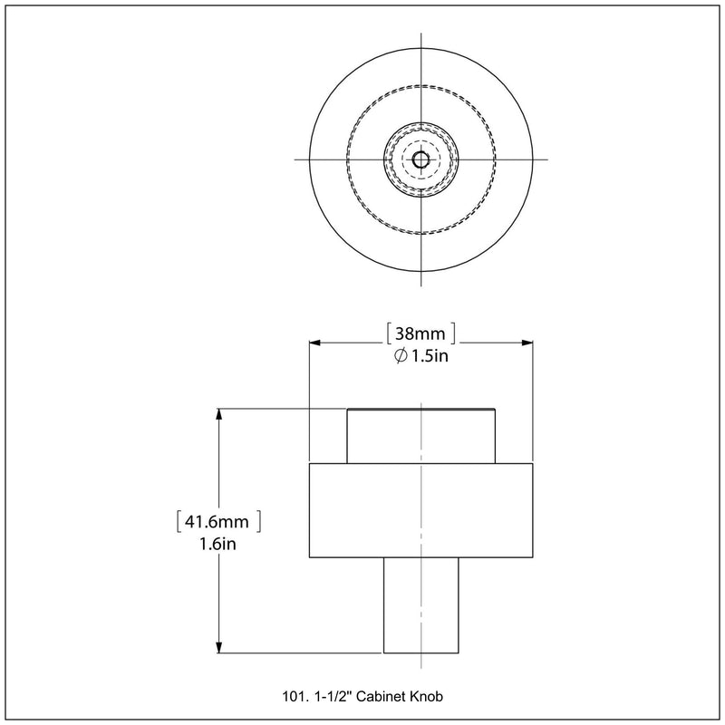 1-1/2 Inch Cabinet Knob