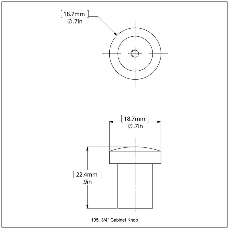 3/4 Inch Cabinet Knob