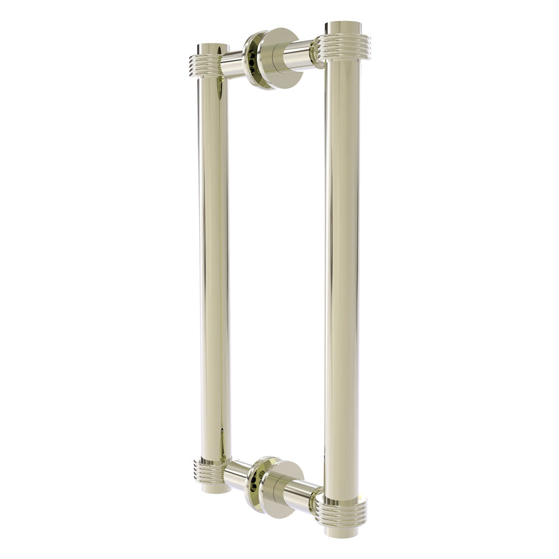 Contemporary Back to Back Shower Door Pull with Grooved Accents