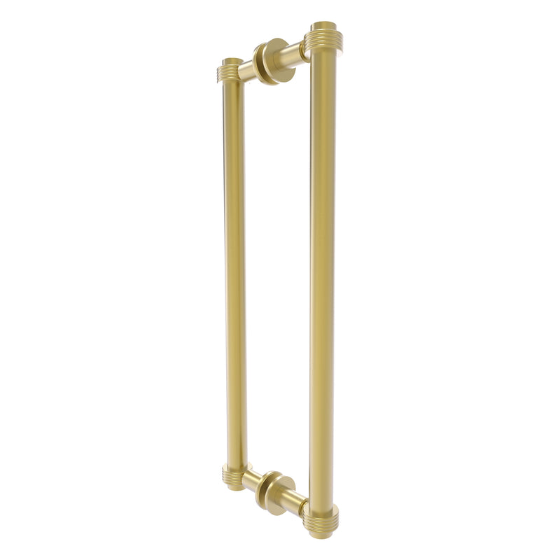 Contemporary Back to Back Shower Door Pull with Grooved Accents