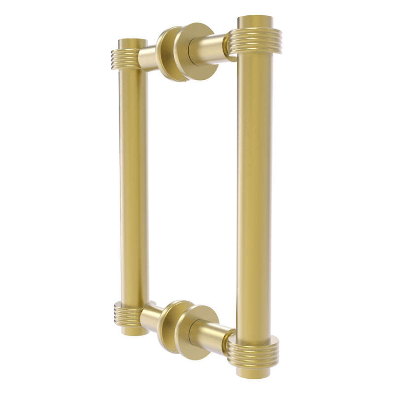 Contemporary Back to Back Shower Door Pull with Grooved Accents