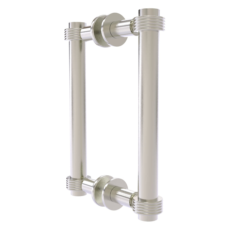 Contemporary Back to Back Shower Door Pull with Grooved Accents