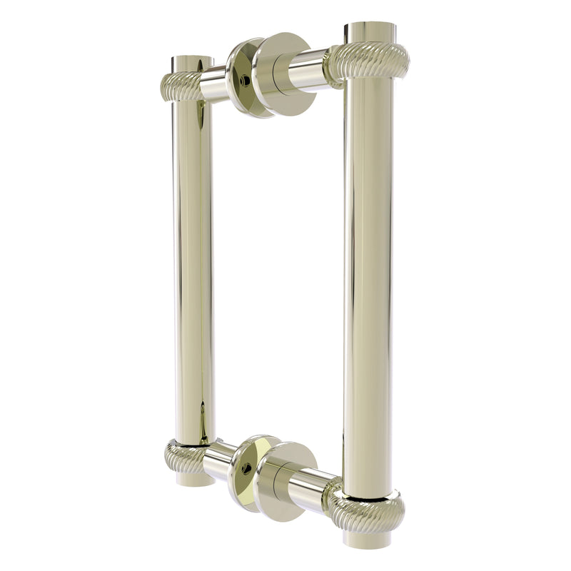 Contemporary Back to Back Shower Door Pull with Twisted Accents