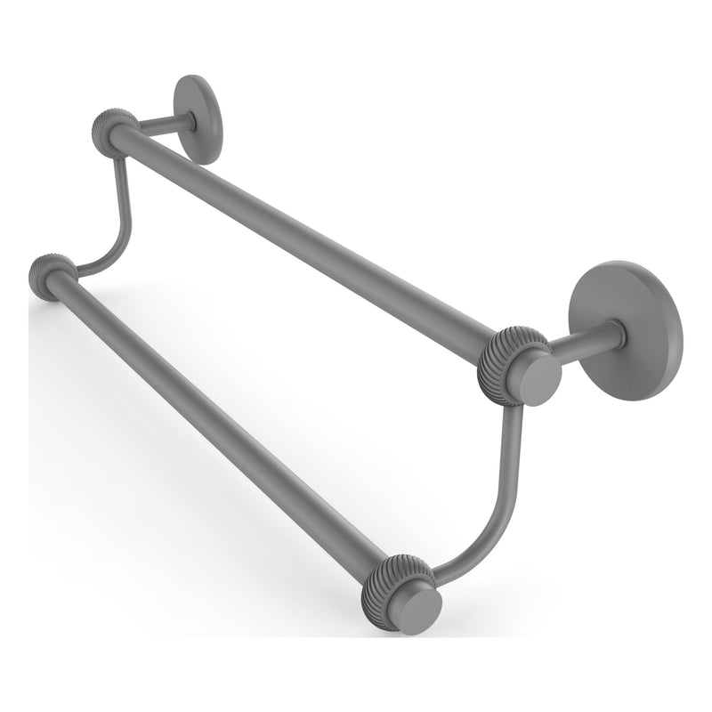 Satellite Orbit Two Collection Double Towel Bar with Twisted Accents