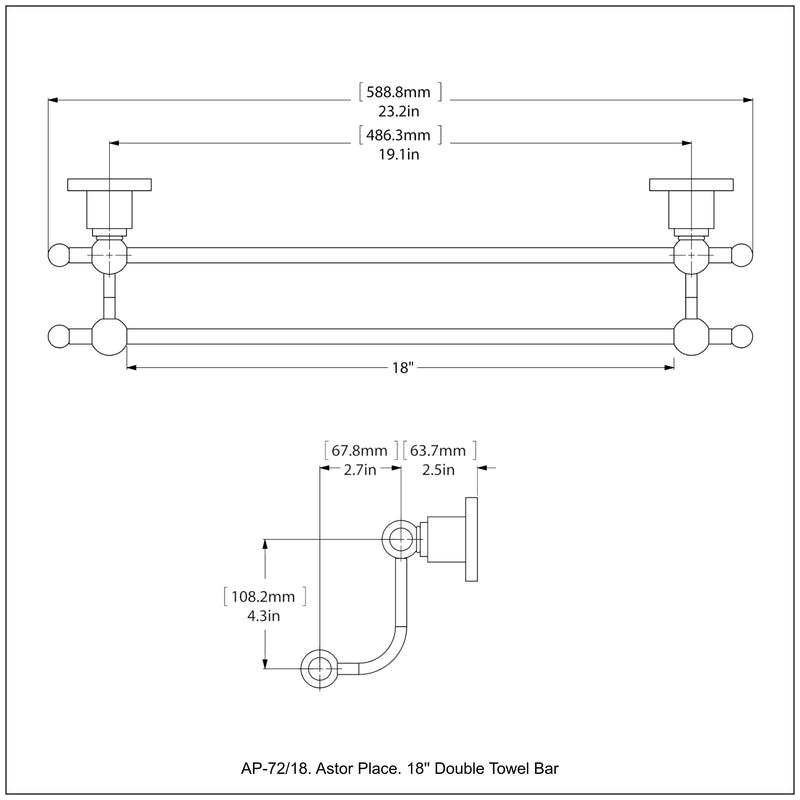 Astor Place Collection Double Towel Bar