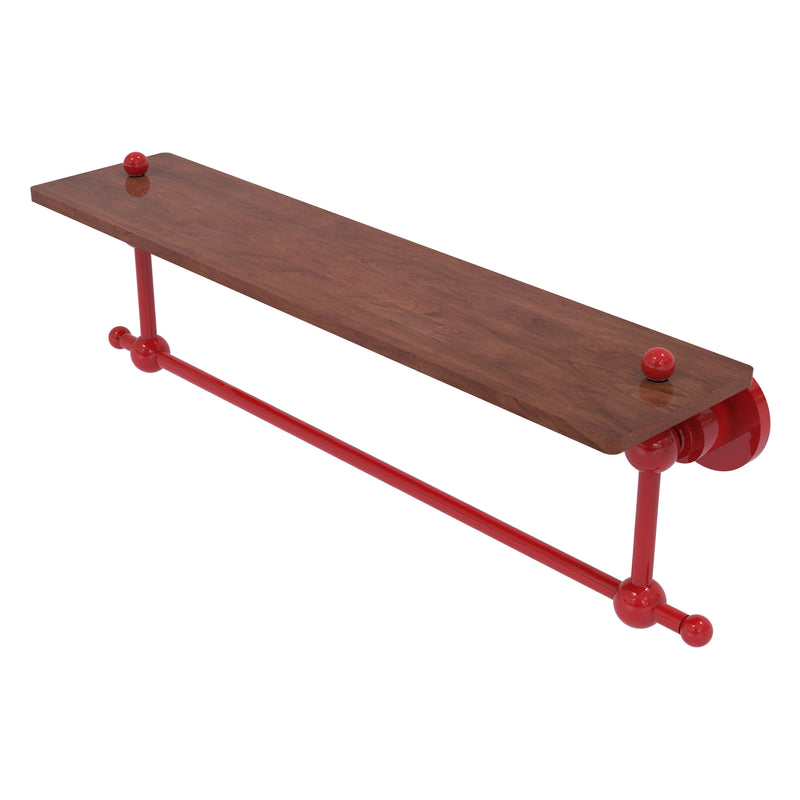 Astor Place Collection Solid IPE Ironwood Shelf with Integrated Towel Bar