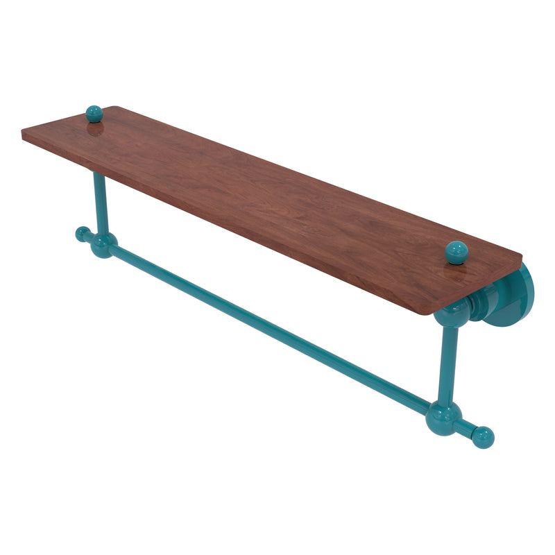 Astor Place Collection Solid IPE Ironwood Shelf with Integrated Towel Bar