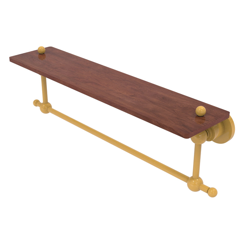 Astor Place Collection Solid IPE Ironwood Shelf with Integrated Towel Bar