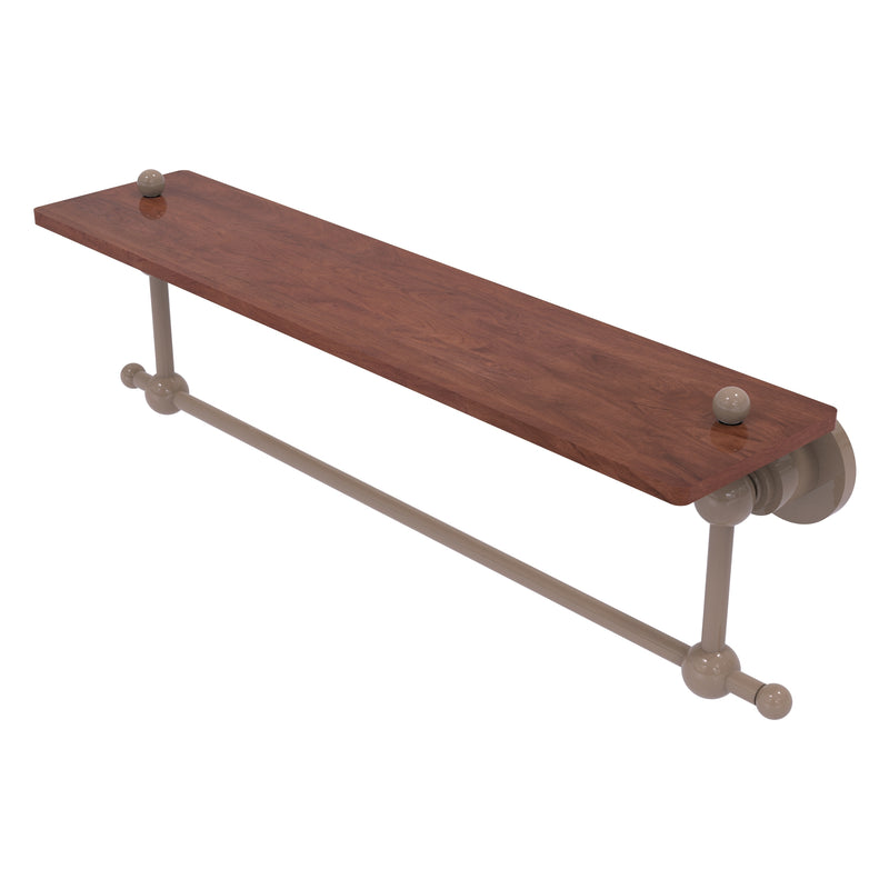 Astor Place Collection Solid IPE Ironwood Shelf with Integrated Towel Bar