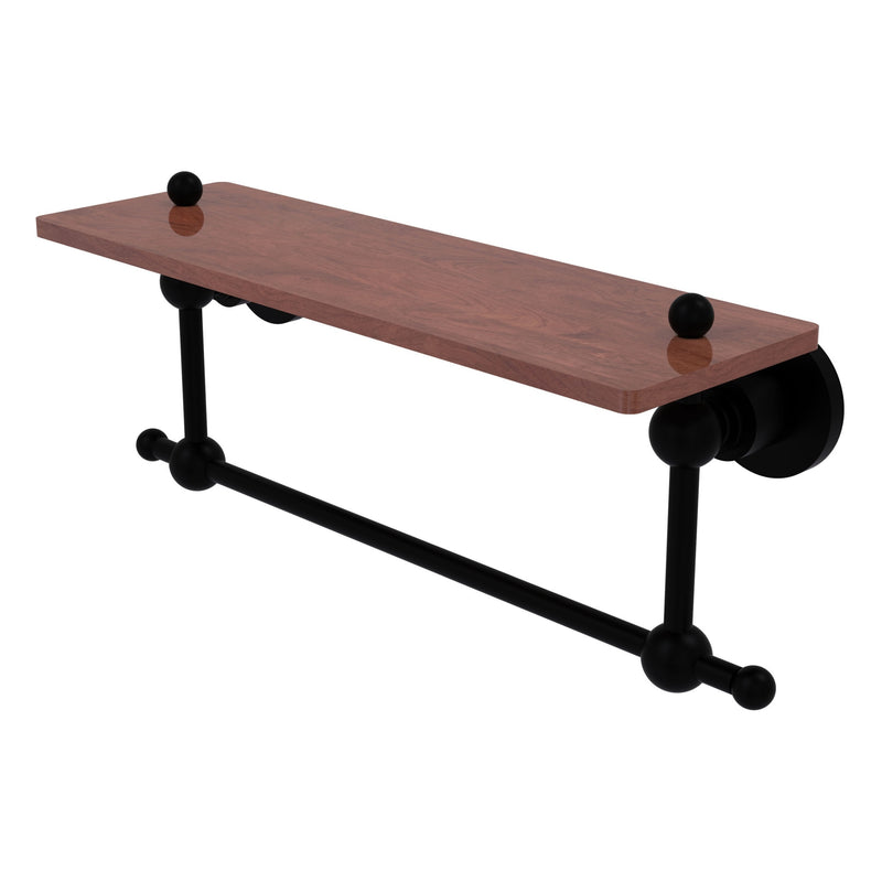 Astor Place Collection Solid IPE Ironwood Shelf with Integrated Towel Bar