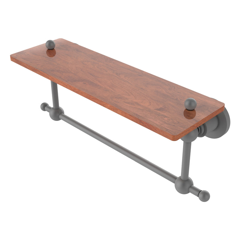 Astor Place Collection Solid IPE Ironwood Shelf with Integrated Towel Bar