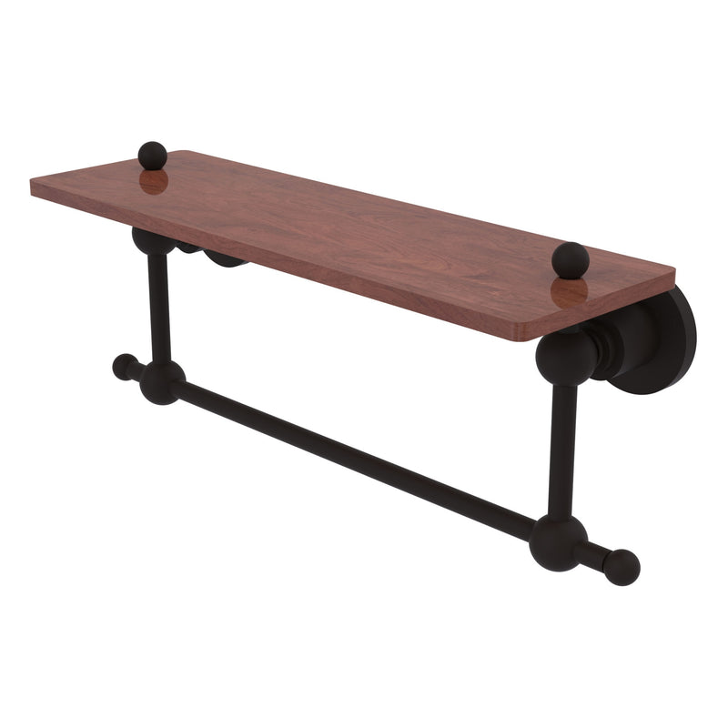 Astor Place Collection Solid IPE Ironwood Shelf with Integrated Towel Bar