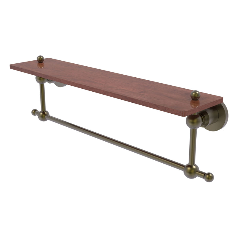 Astor Place Collection Solid IPE Ironwood Shelf with Integrated Towel Bar