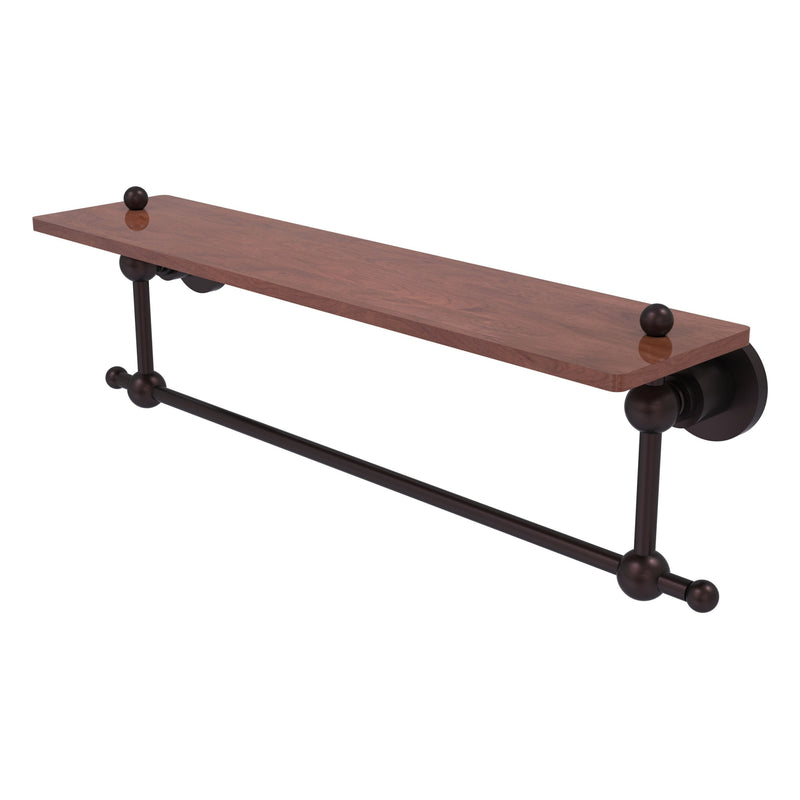 Astor Place Collection Solid IPE Ironwood Shelf with Integrated Towel Bar