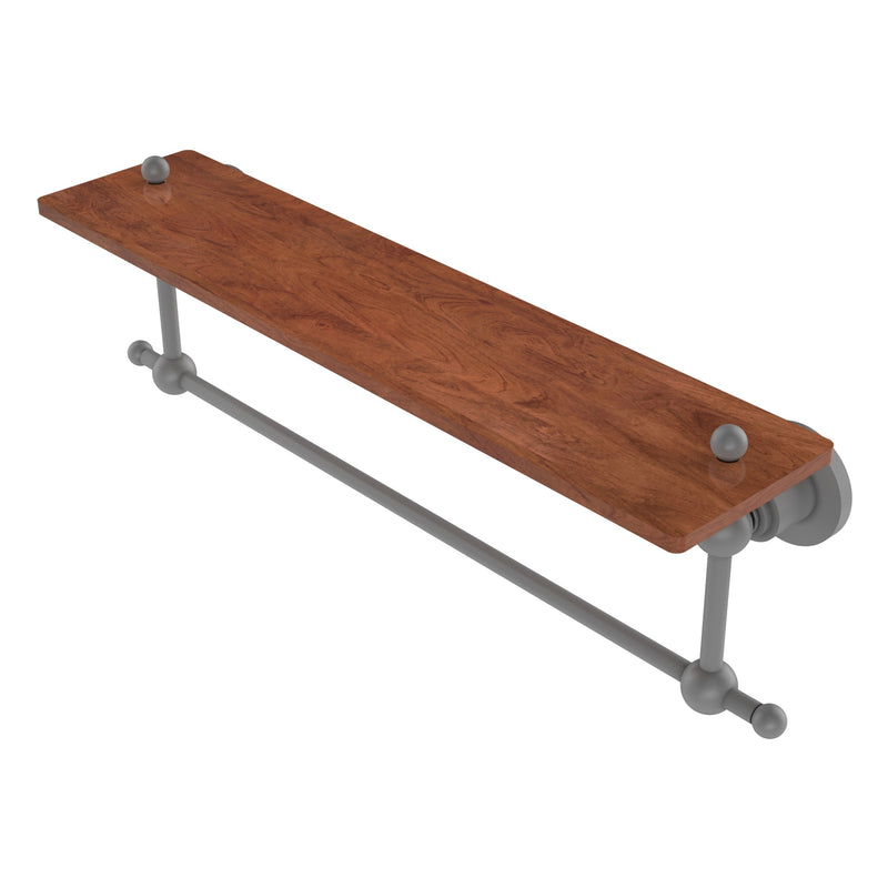 Astor Place Collection Solid IPE Ironwood Shelf with Integrated Towel Bar