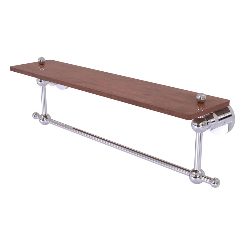 Astor Place Collection Solid IPE Ironwood Shelf with Integrated Towel Bar