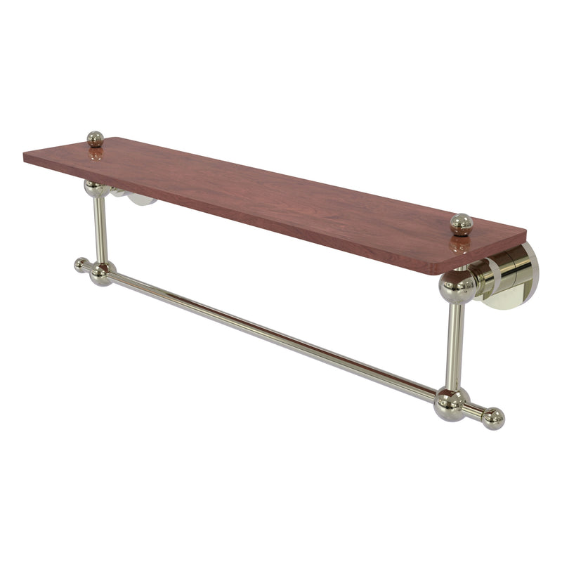 Astor Place Collection Solid IPE Ironwood Shelf with Integrated Towel Bar