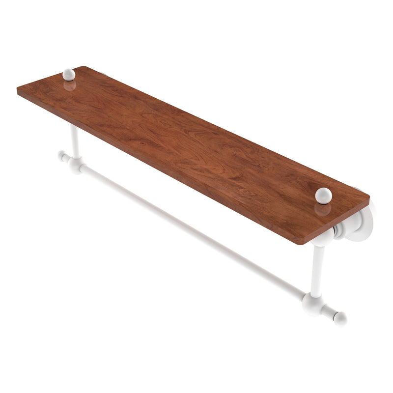 Astor Place Collection Solid IPE Ironwood Shelf with Integrated Towel Bar