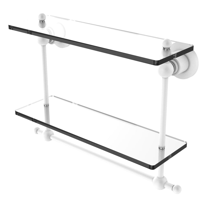 Astor Place Collection Two Tiered Glass Shelf with Integrated Towel Bar