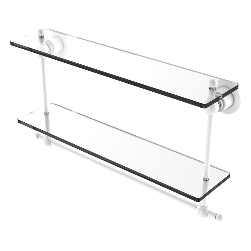 Astor Place Collection Two Tiered Glass Shelf with Integrated Towel Bar