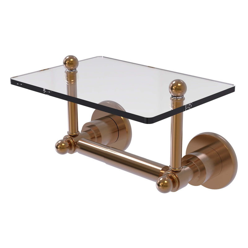 Astor Place Collection Two Post Toilet Tissue Holder with Glass Shelf